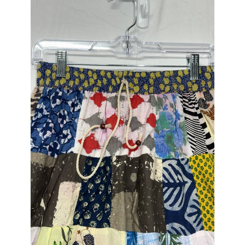 Vintage Patchwork Handmade‎ Skirt Women's Size Small/Medium Drawstring Abstract - Picture 6 of 8